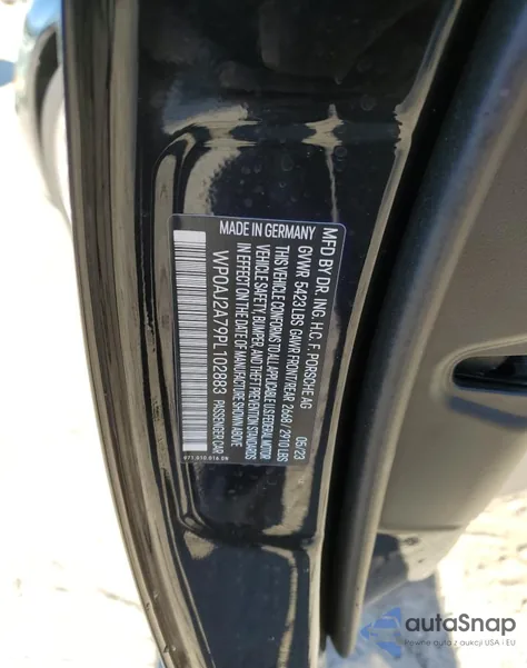 2023 Porsche Panamera Base z USA, uszkodzony, nr VIN WP0AJ2A79PL102883